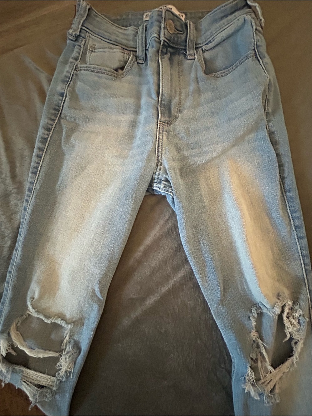Hollister Light Blue Distressed Boyfriend Jeans